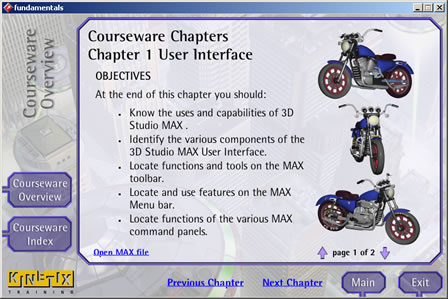 Screen shot from the application